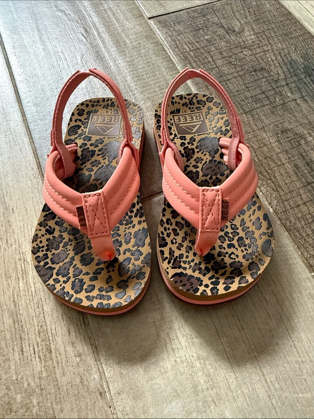 Reef Kids Coral Sandal with Leopard Print Footbed